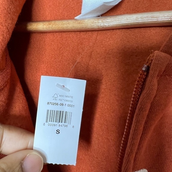 Gap Logo Zip Hoodie in Rust Brown size S Small - Picture 4 of 6